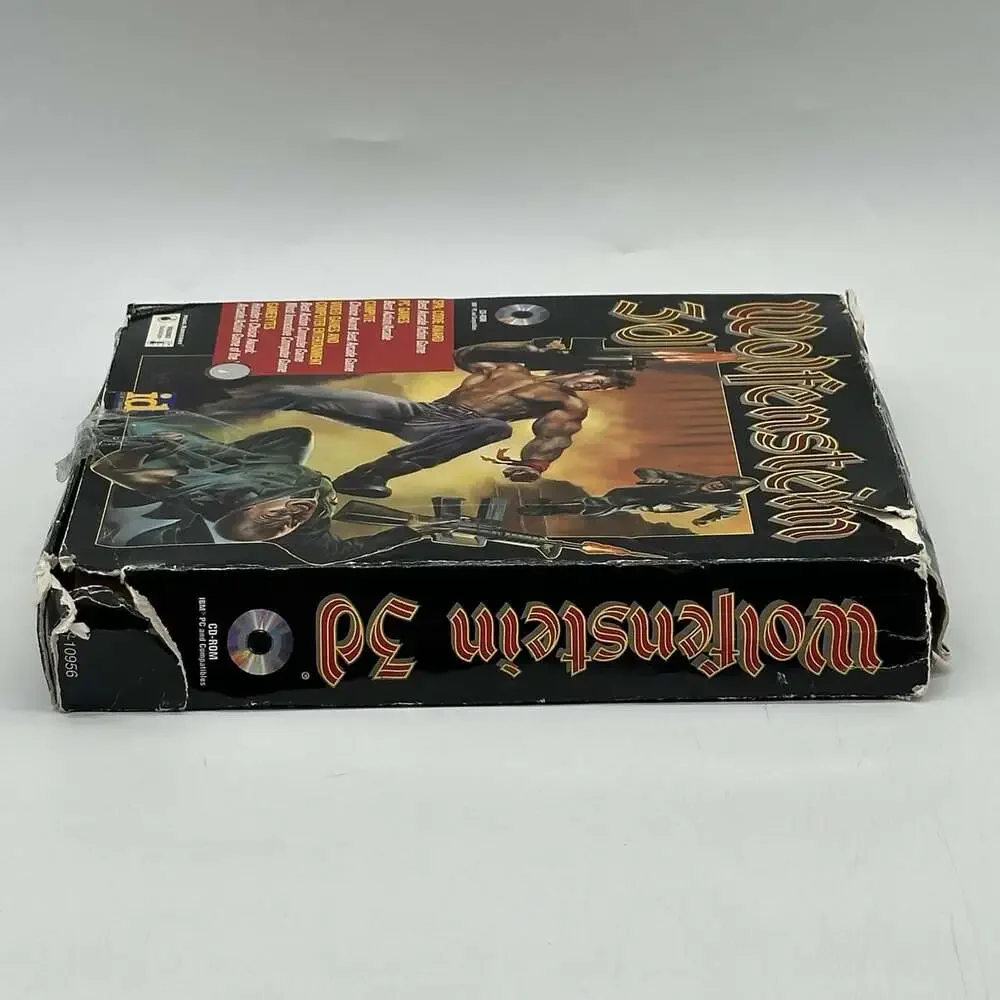 Wolfenstein 3D PC CD-ROM in Damaged Original Black Big Box w/Manual & Hint Guide